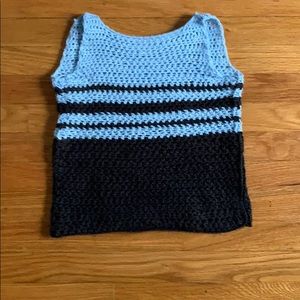 Girl’s hand crocheted sleeveless sweater